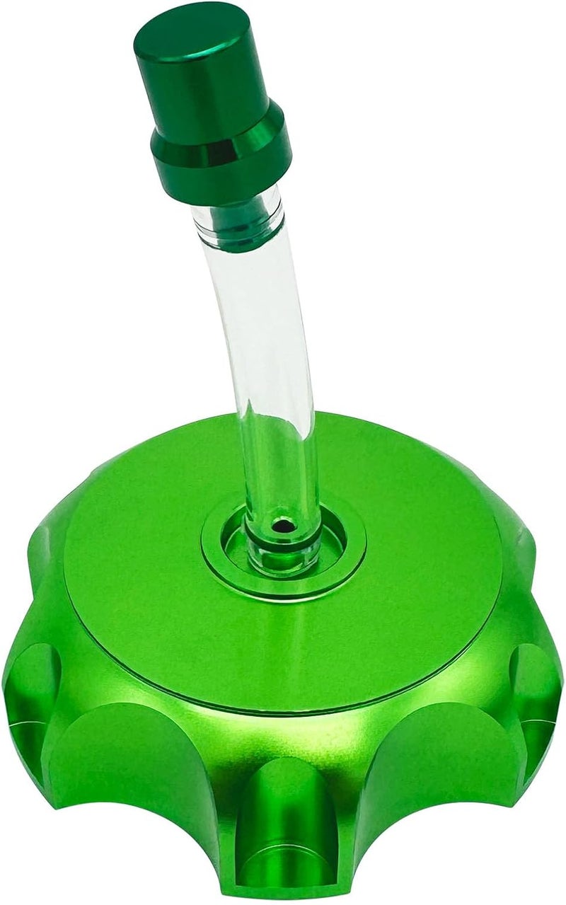 MOBYMUTO CNC Aluminum Gas Fuel Tank Cap, Hexagonal Off-Road Motorcycle Fuel Tank Cap with Breather Valve for Most 50cc 70cc 90cc 110cc 125cc 140cc 150cc 160cc SSR Taotao Coolster Pit Dirt Motor Bike (Green) - Image 1
